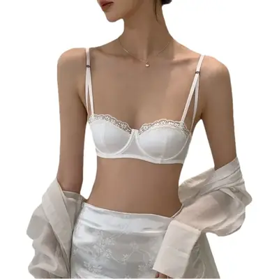 French Lace Push Up Bra Green Small