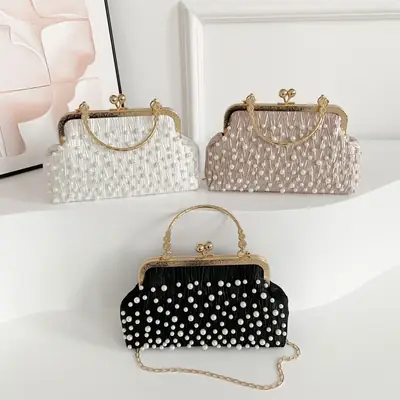 Pearl Chain Shoulder Bag Women 2024 Large Capacity