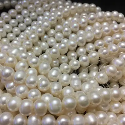 7-8mm Real Pearl Necklace Semi-Finished White