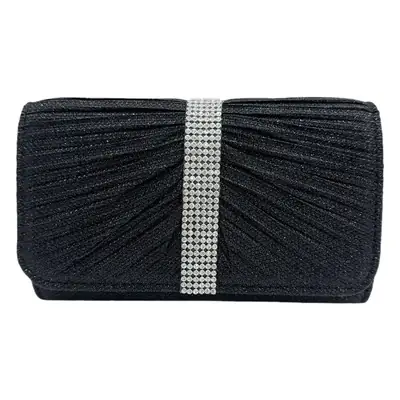 Black Sparkly Crossbody Clutch Bag for Women