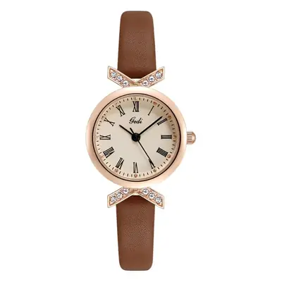 Gedi Women's Rose Gold Quartz Watch with Diamond Buckle