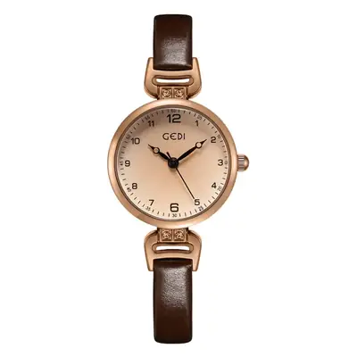 Gedi Retro Round Women's Watch Gold Strap Quartz Waterproof