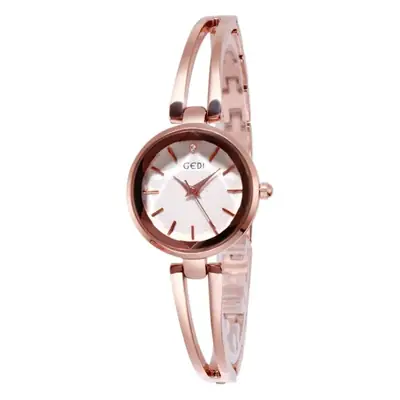 Godi Rose Gold Women's Quartz Watch with Elegant Bangle