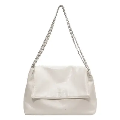 Green Leather Chain Shoulder Bag for Women