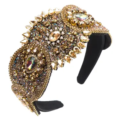 Heming Headband with Full Diamond Wide Brim