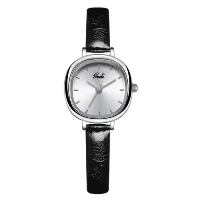 Women's Gedi Quartz Watch Blue Dial Black Leather Band