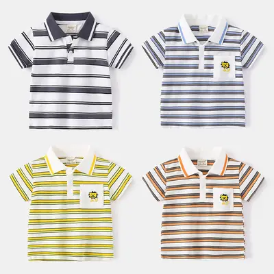 Kids Striped Polo Shirt Boys Summer 2025