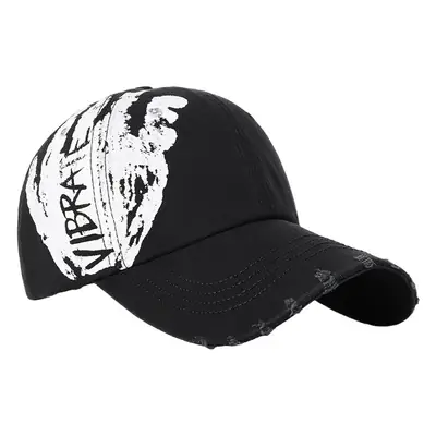 Men Black Ripped Graffiti Cap Set