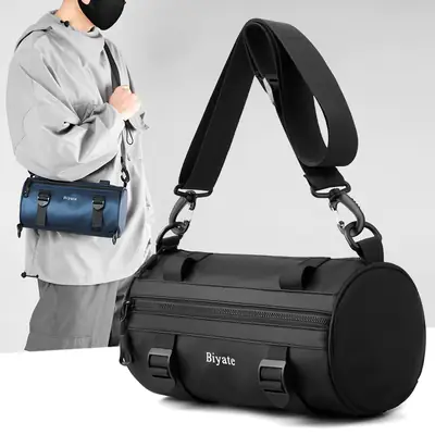 Men's Green Coated Shoulder Crossbody Bag Biate