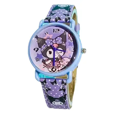 New Sanrio Watch Kuromi Dial Pu Alloy Cartoon Wristwatch Student Quartz Watch Gift