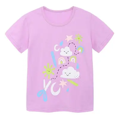 Girls Pink Unicorn T-Shirt Short Sleeve Knitted Cotton