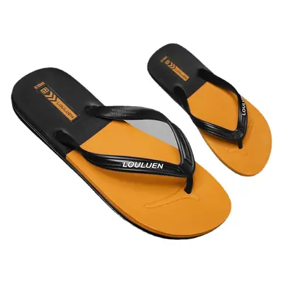 Men's Black Flip Flops with Watch Strap