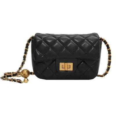 Yellow Quilted Chain Shoulder Bag for Women 2024