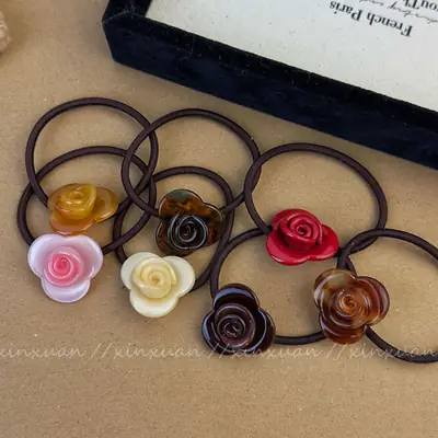 Acetate Rose Hair Bands 2024 New French Retro Flower Headband