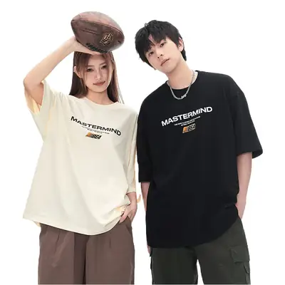 Men Black Mastermind Printed T-Shirt Short Sleeve Summer