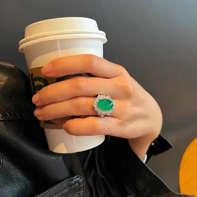 Emerald Natural Emerald Ring for Women