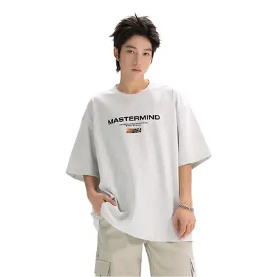 Men's White Mastermind Printed T-Shirt Short Sleeve Summer