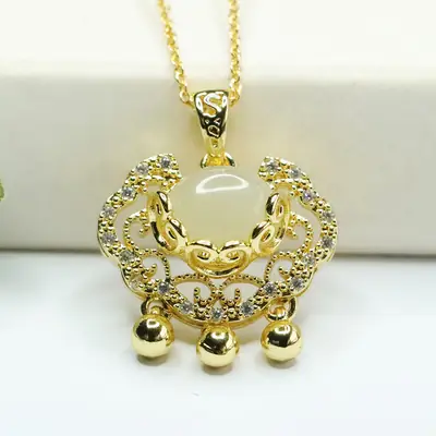 Aiyu Hetian Jade Necklace for Women Clear Water Jade