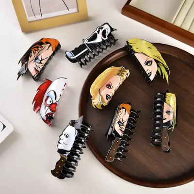 Shark Clip for Hair Band - Red Black Design