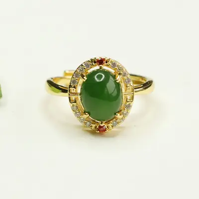 Green Jade Finger Ring for Women Wholesale Dropshipping