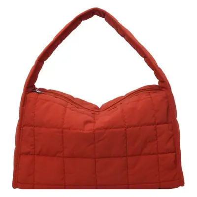 Plaid Quilted Shoulder Bag for Women Large Capacity