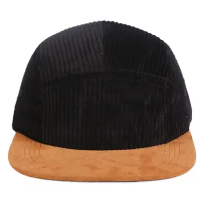Beige Corduroy Baseball Cap with Flat Bristle