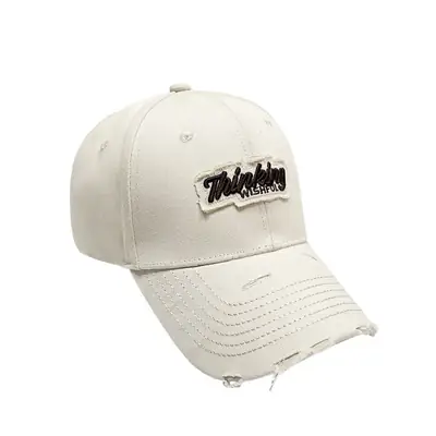 Women Pink & Beige Embroidered Baseball Caps