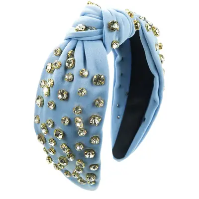 Light Blue Full Diamond Knot Hairband for Women