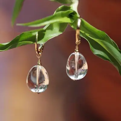 Transparent White Crystal Ice Earrings for Women