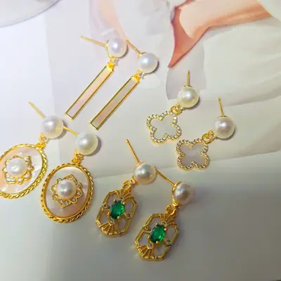 S925 Silver Pearl Butterfly Earrings Wholesale
