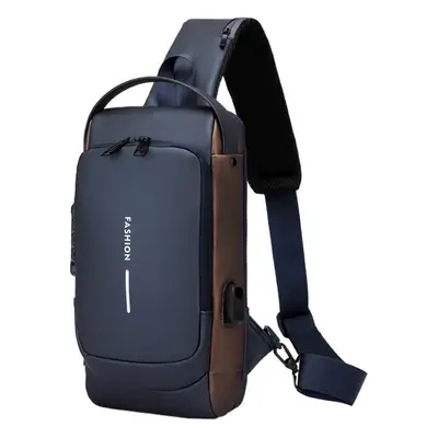 Men's Anti-Theft Diagonal Shoulder Bag Black
