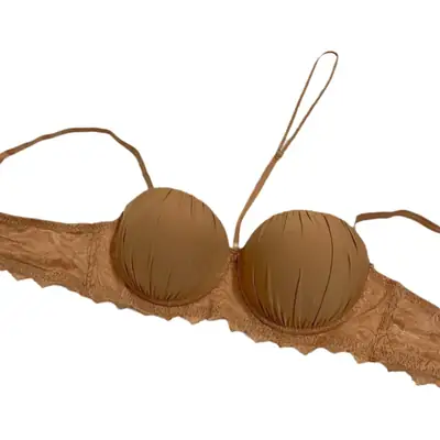 Cross-Border Knitted Push-Up Bra Underwire Brown