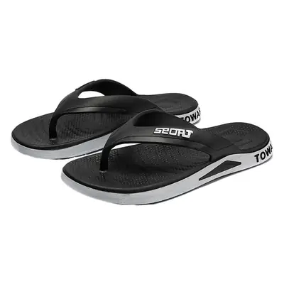 Men Black Summer Flip Flops with Non-Slip Sole