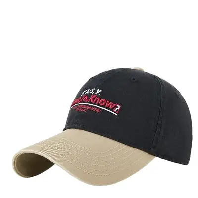 Men Korean Embroidered Baseball Cap with Curved Brim