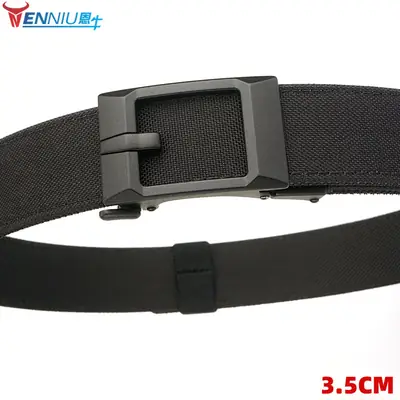 Men's Black Nylon Belt with Hardened Buckle