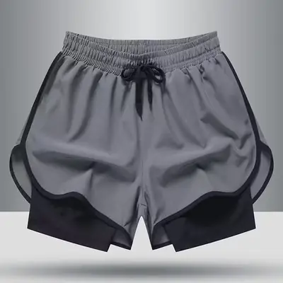 Men's Cross-Layer Running Shorts White Black Marathon