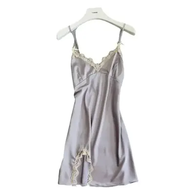 Women's Pink Lace Nightdress Ice Silk Summer Wear