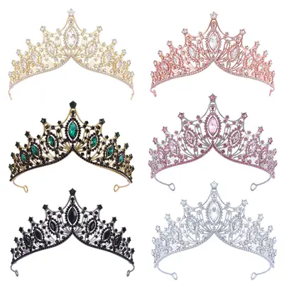 European Crystal Queen Crown for Girls Birthday Party Wedding
