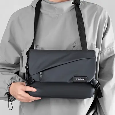 Men's Oxford Cloth Shoulder Bag Black Blue Fashion Business Travel