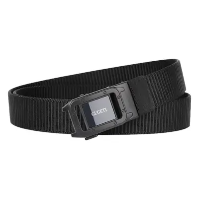 Men's Black Canvas Belt with Square Buckle