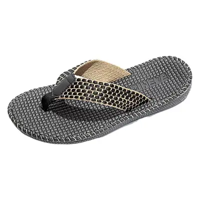 Men's Black Mesh Flip Flops Summer Sandals
