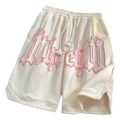 Men's Brown Graphic Crop Shorts Casual Loose Summer