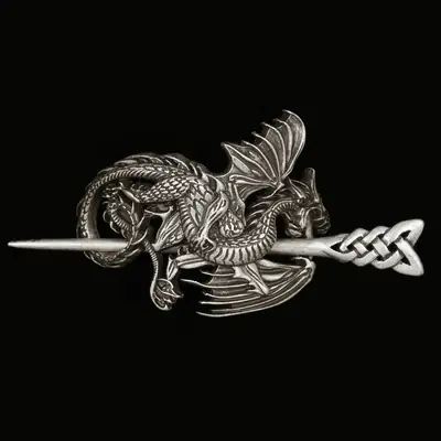 Sanlan Metal Dragon Hairpin Jewelry Vintage Medieval Symbol