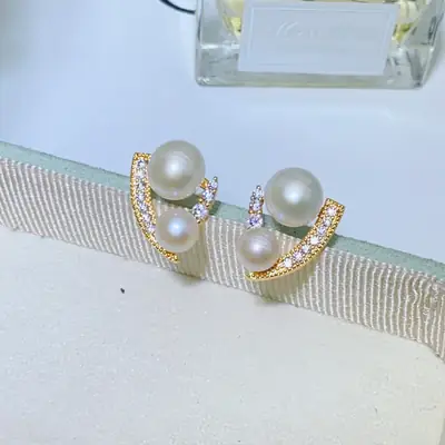 Zhuji Pearl Earrings 5-7MM Natural Freshwater Pearl 925 Silver