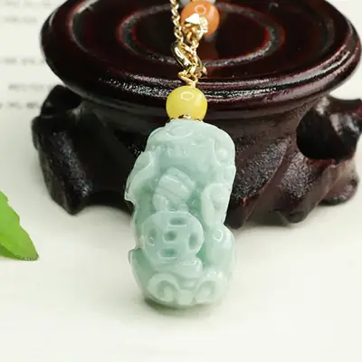 Aiyu Jadeite Pixiu Necklace for Women