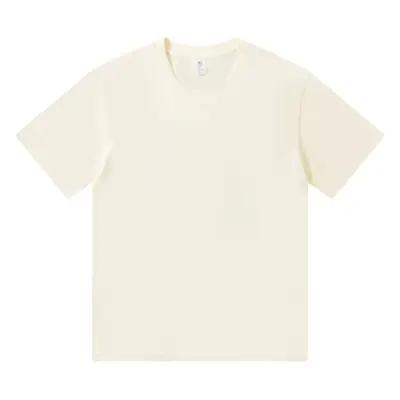 Women Japanese 220g Cotton T-Shirt Green Round Neck Short Sleeve