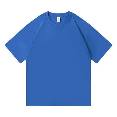 Men Cotton T-Shirt White Loose Fit Round Neck