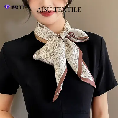 2024 New Cross-border Ribbon Silk Scarf Pointed Long Neck Large Floating Belt Hair Ribbon