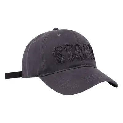 Women Embroidered Baseball Cap Dark Grey Wide Brim