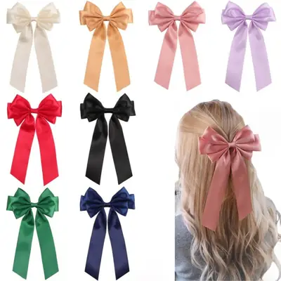 14cm Gold Satin Hairpin Bow for Girls